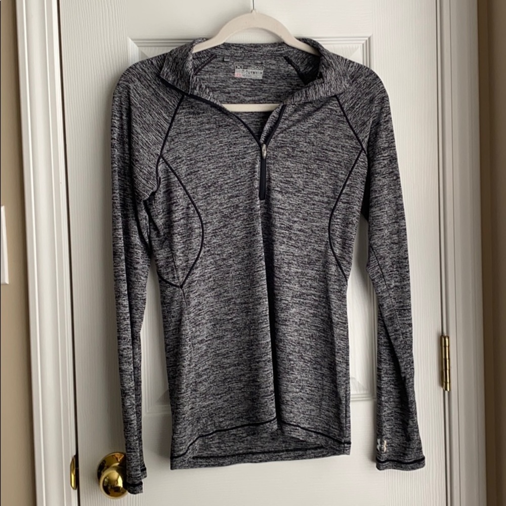 Quarter Zip Semi-Fitted Under Armour Gray Pullover